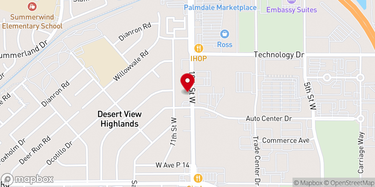 Map showing location of Palmdale United Methodist Church