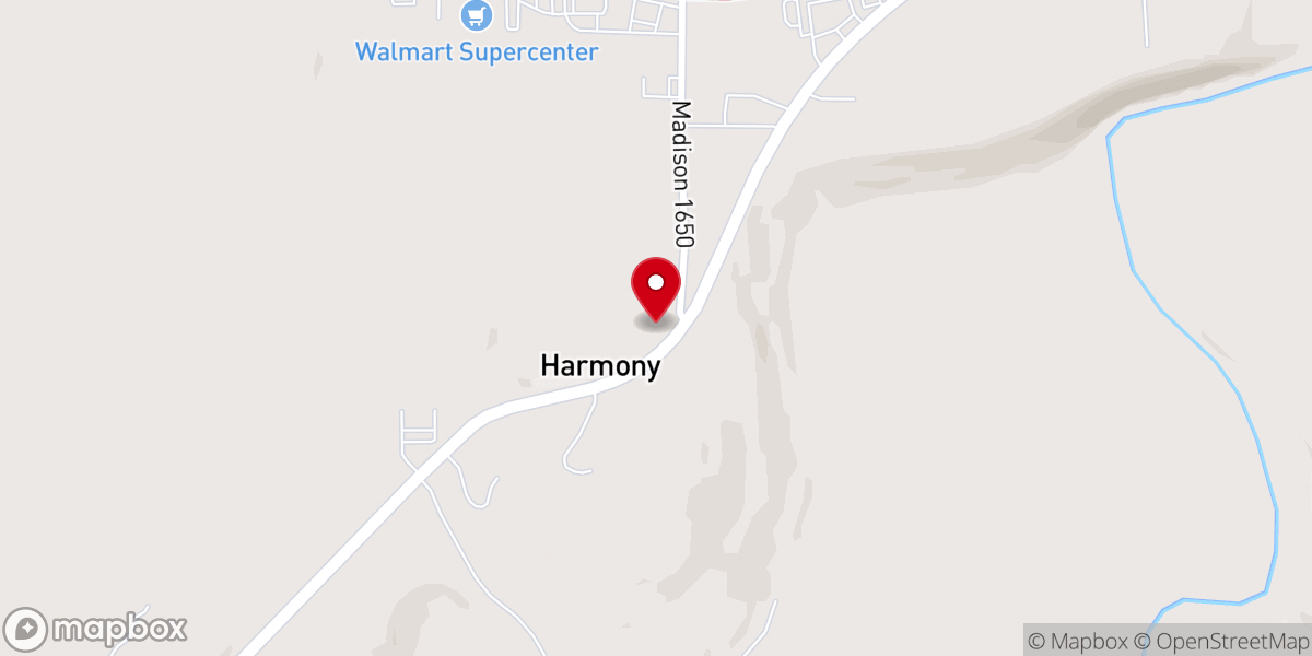 Map showing location of Harmony Regular Baptist Church