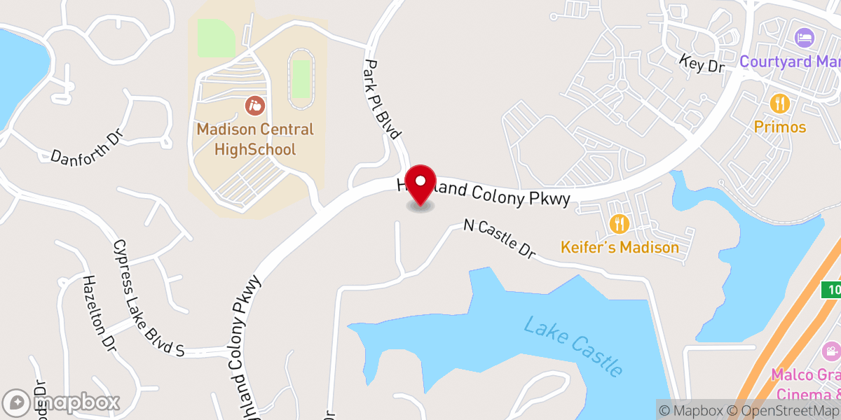 Map showing location of Parkway Hills United Methodist