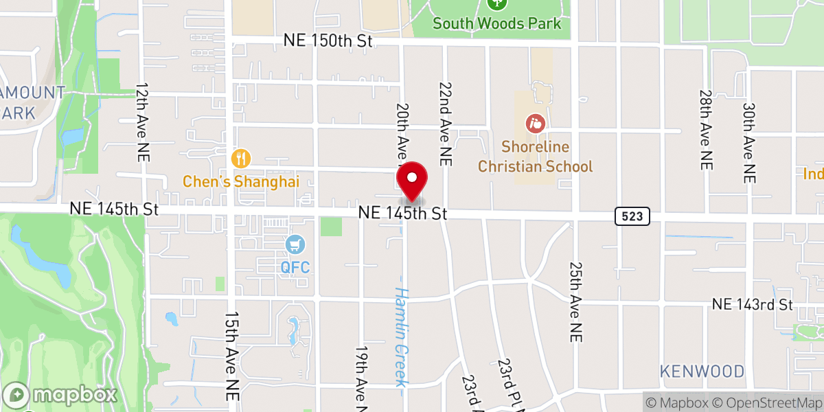 Map showing location of Prince of Peace Lutheran Church