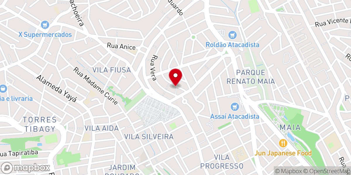 Map showing location of Igreja em Guarulhos
