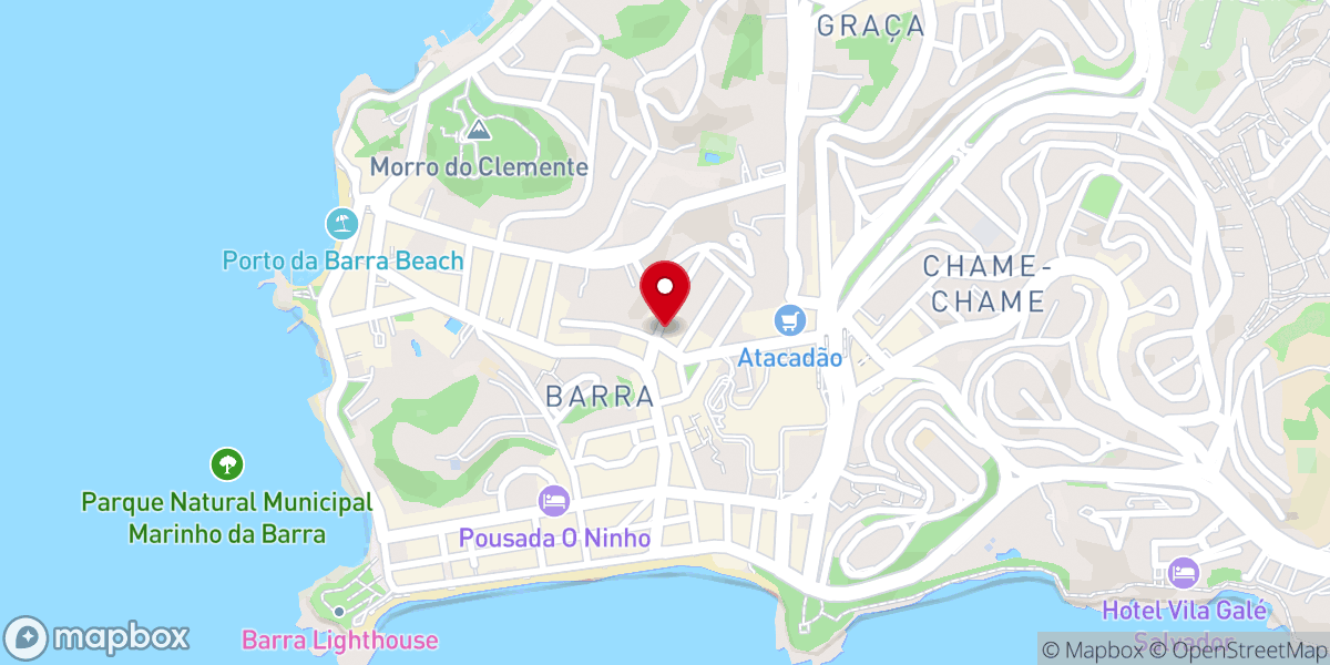 Map showing location of Primeira Igreja Batista da Barra