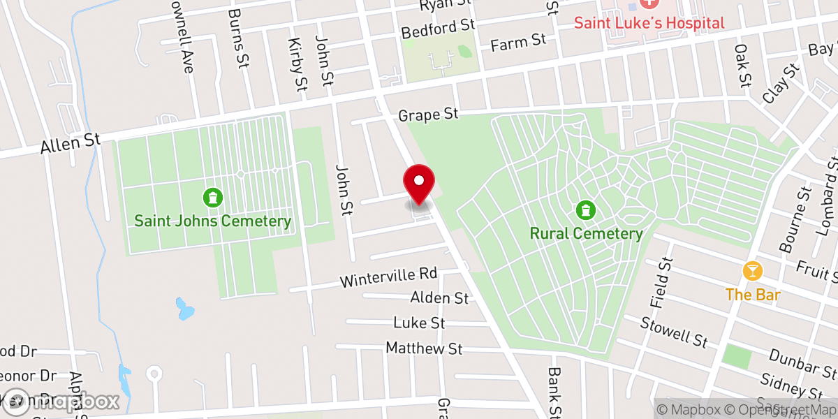Map showing location of New Bedford Portuguese Seventh-day Adventist Church