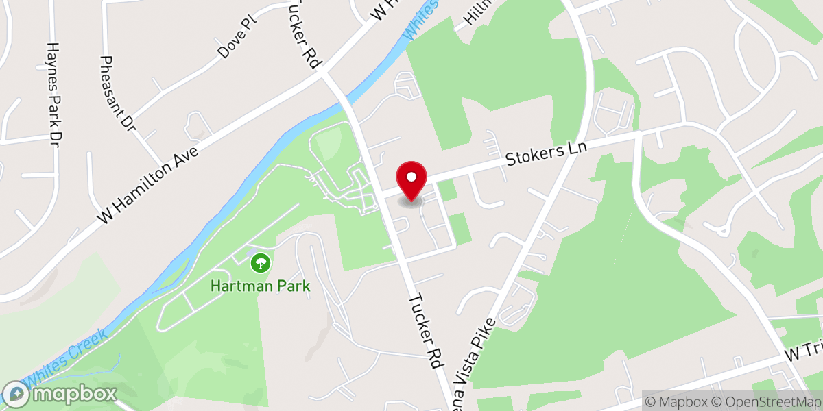 Map showing location of St. Pius X Church