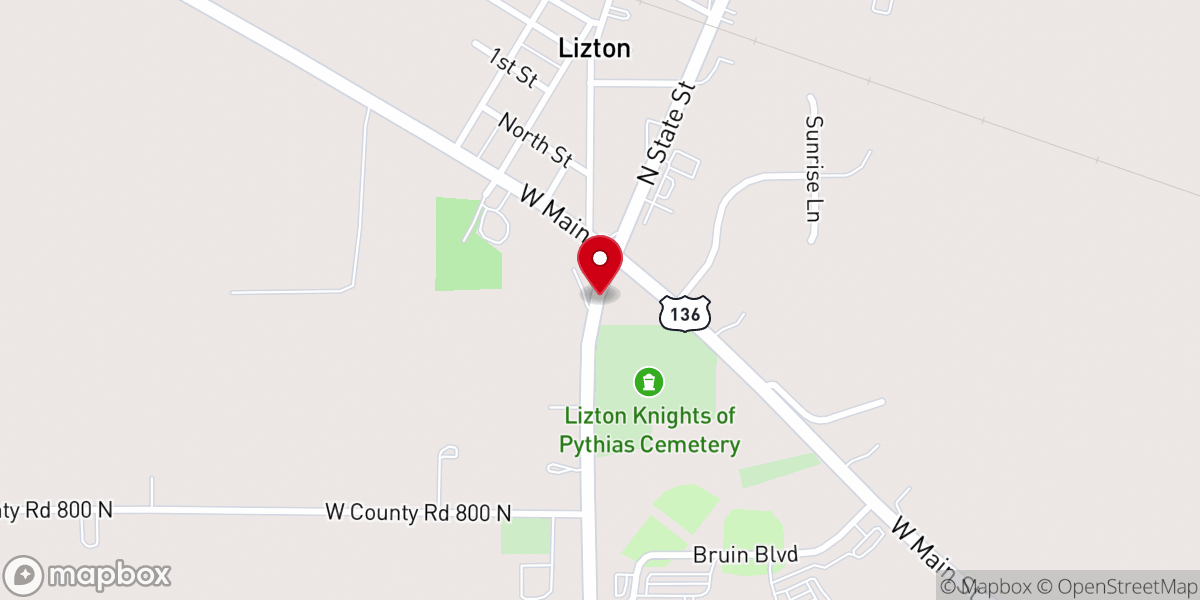 Map showing location of Evangelist Terry Danford