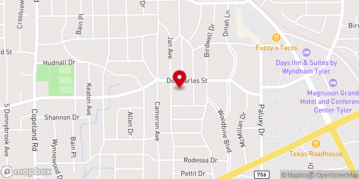 Map showing location of St. Francis' Episcopal Church