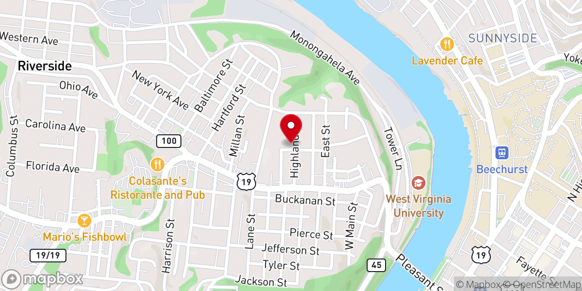 Map showing location of Westover United Methodist Church