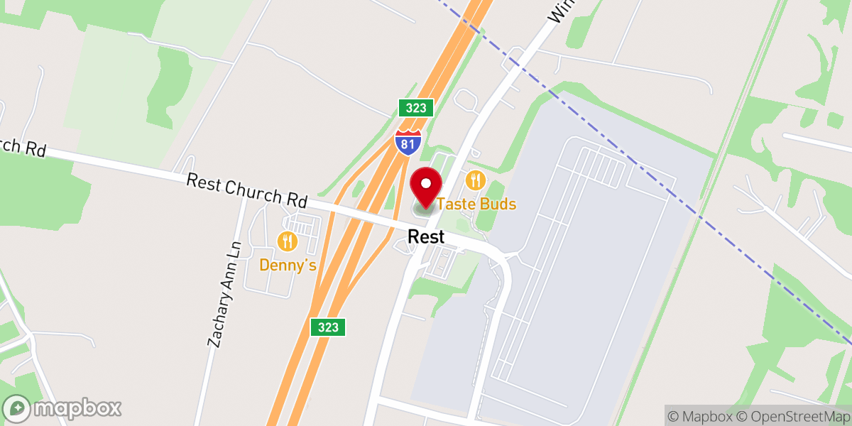 Map showing location of Rest United Methodist Church