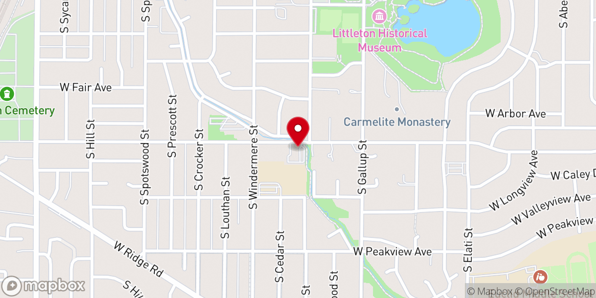Map showing location of Littleton Baptist Church