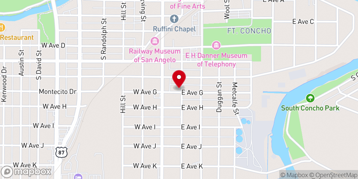 Map showing location of Iglesia Bautista Oriente