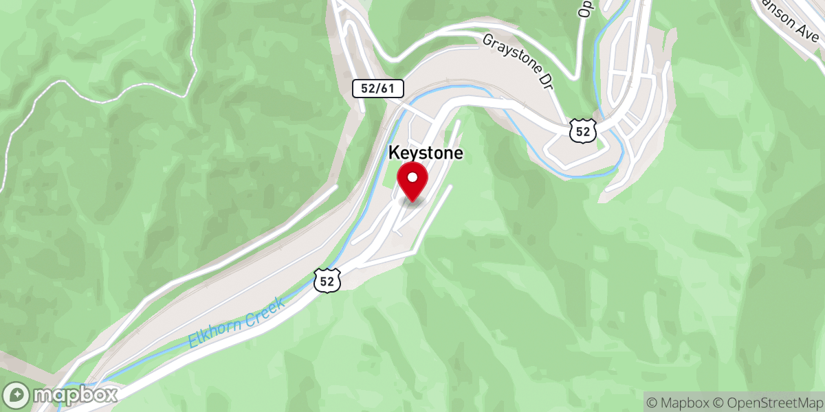 Map showing location of Keystone Methodist Episcopal Church