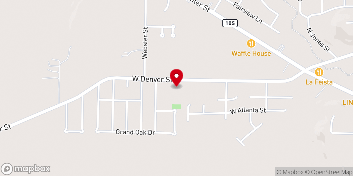 Map showing location of Denver Street Baptist Church