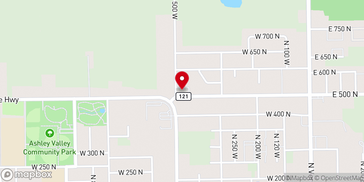 Map showing location of FamilySearch center