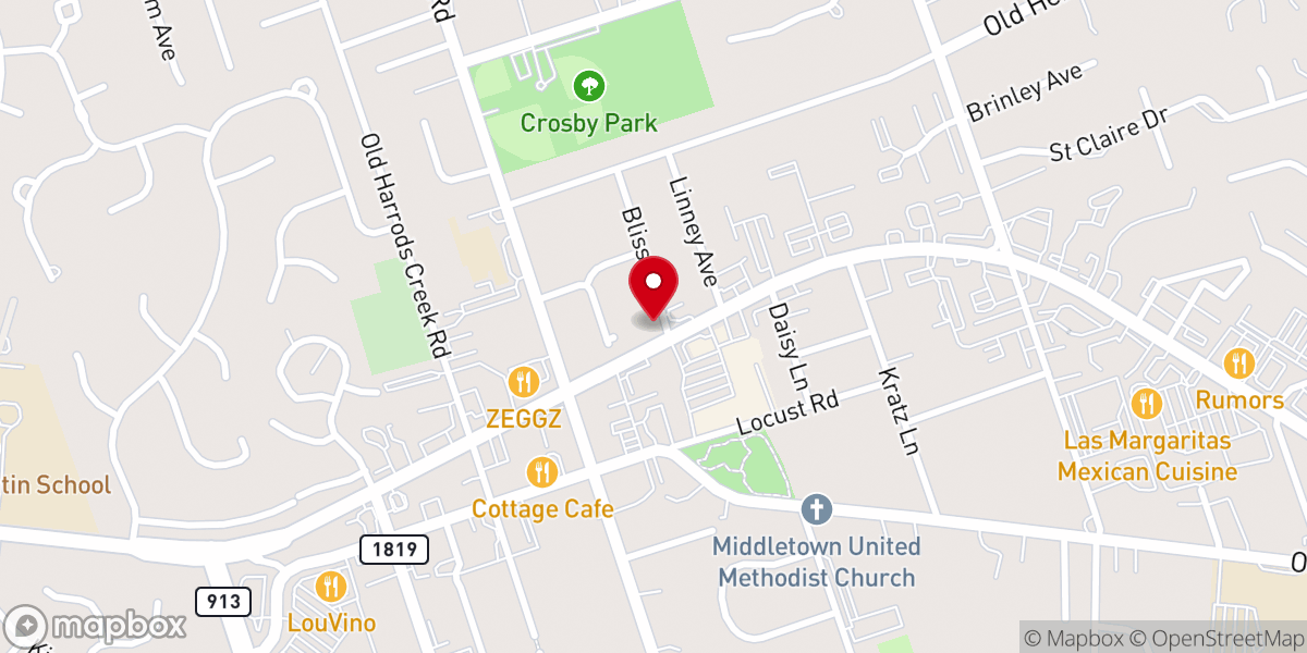 Map showing location of New Hope Baptist Church
