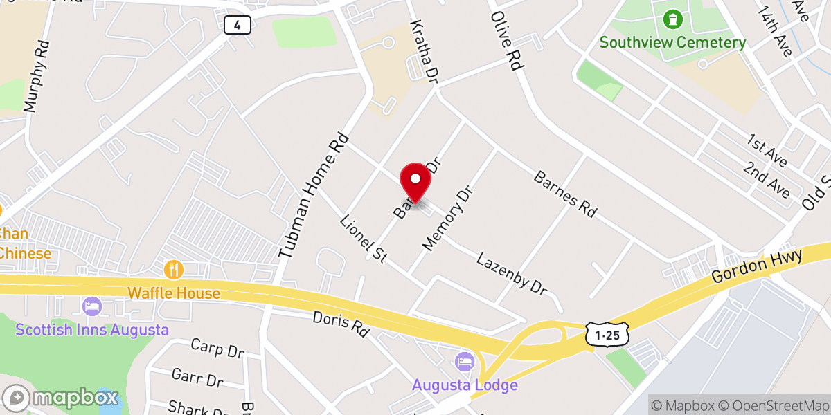 Map showing location of Augusta Praise Tabernacle Inc