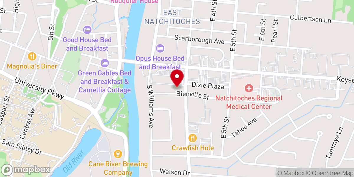 Map showing location of First Presbyterian Church