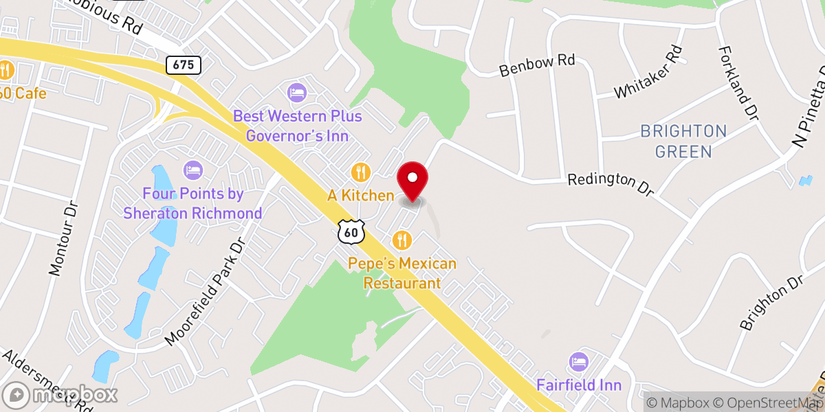 Map showing location of Healing Waters Church