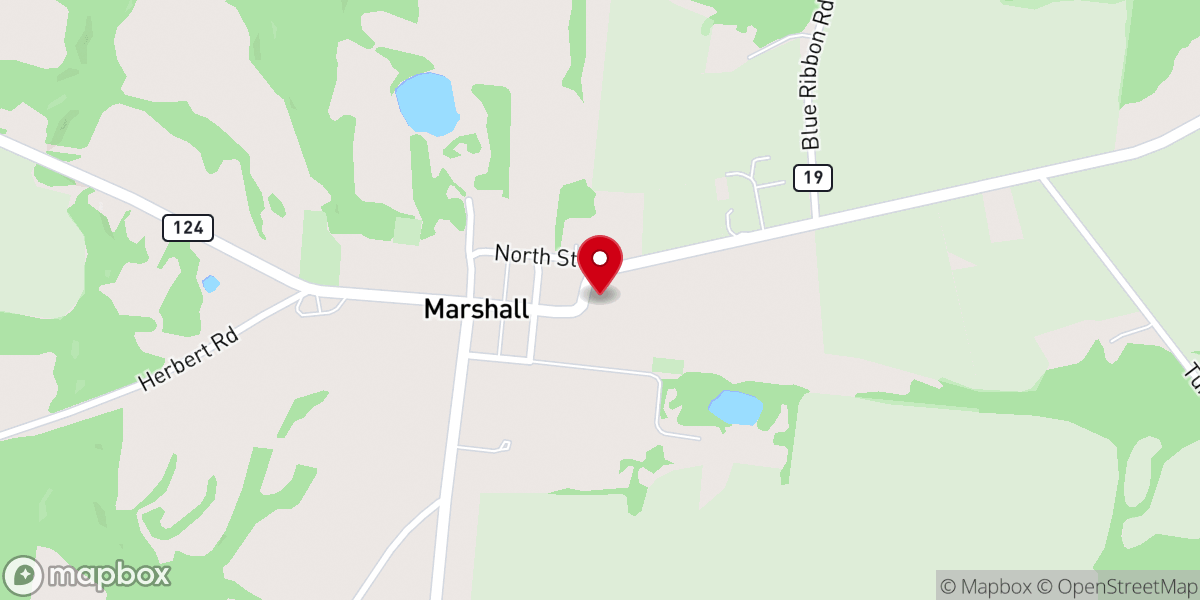 Map showing location of Marshall Presbyterian Church