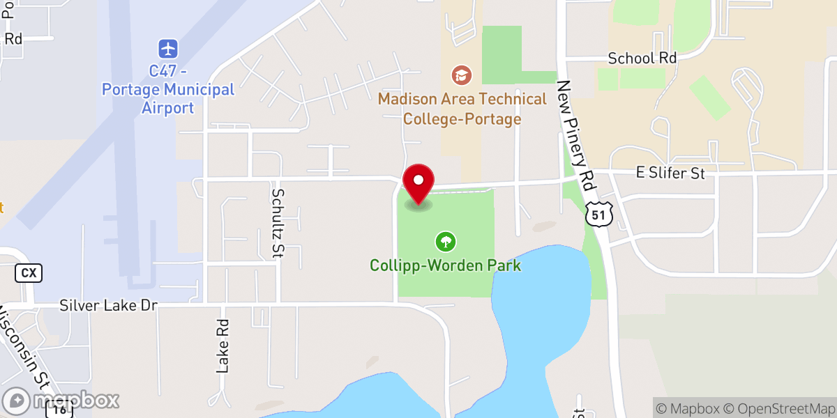 Map showing location of Collipp-Worden Park Shelter #2