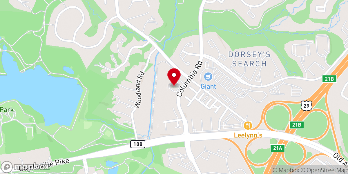 Map showing location of Harvester Baptist Church
