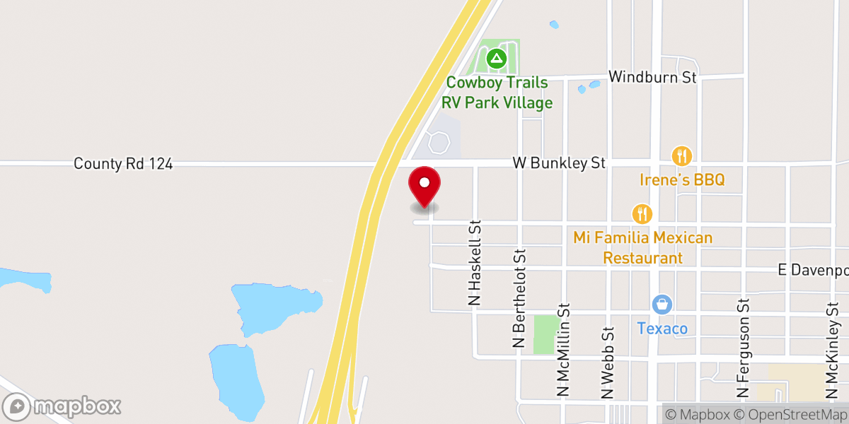 Map showing location of Mackenzie Trail Cowboy Church