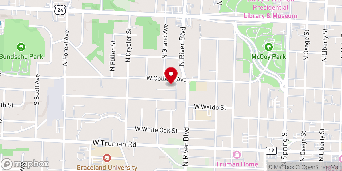 Map showing location of Open Arms Community of Christ