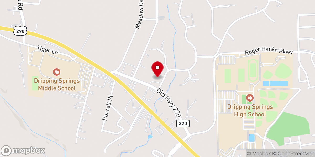 Map showing location of Harvest Hills Church, Dripping Springs, Texas