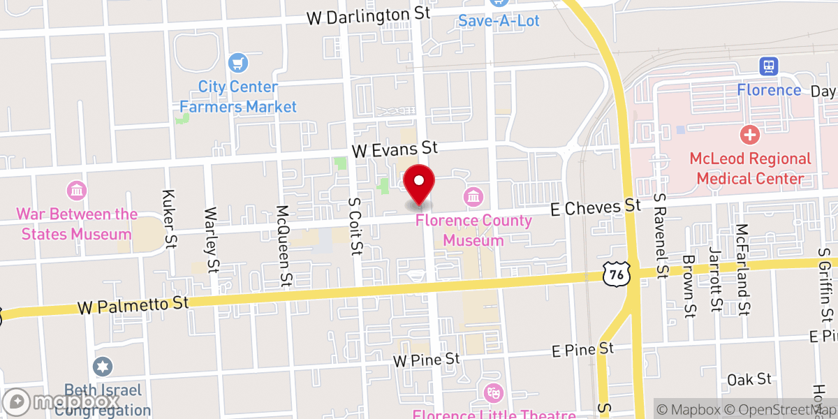 Map showing location of Central United Methodist Church