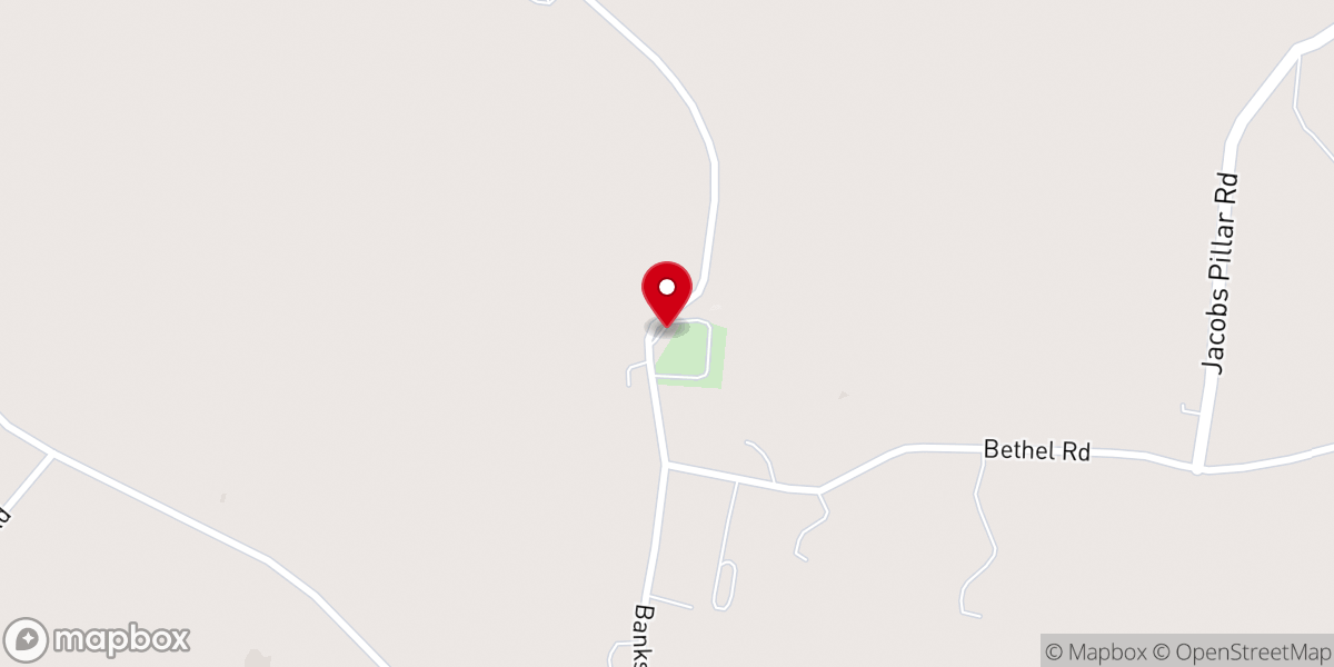 Map showing location of Banks Church