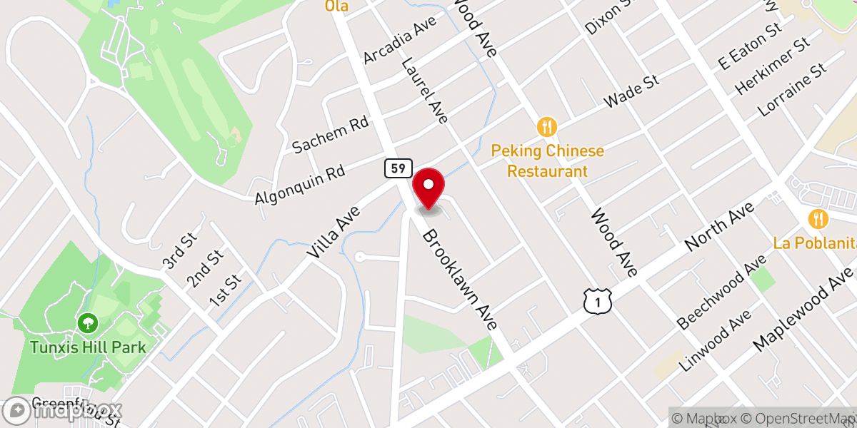 Map showing location of Bridgeport Brooklawn Seventh-day Adventist Church