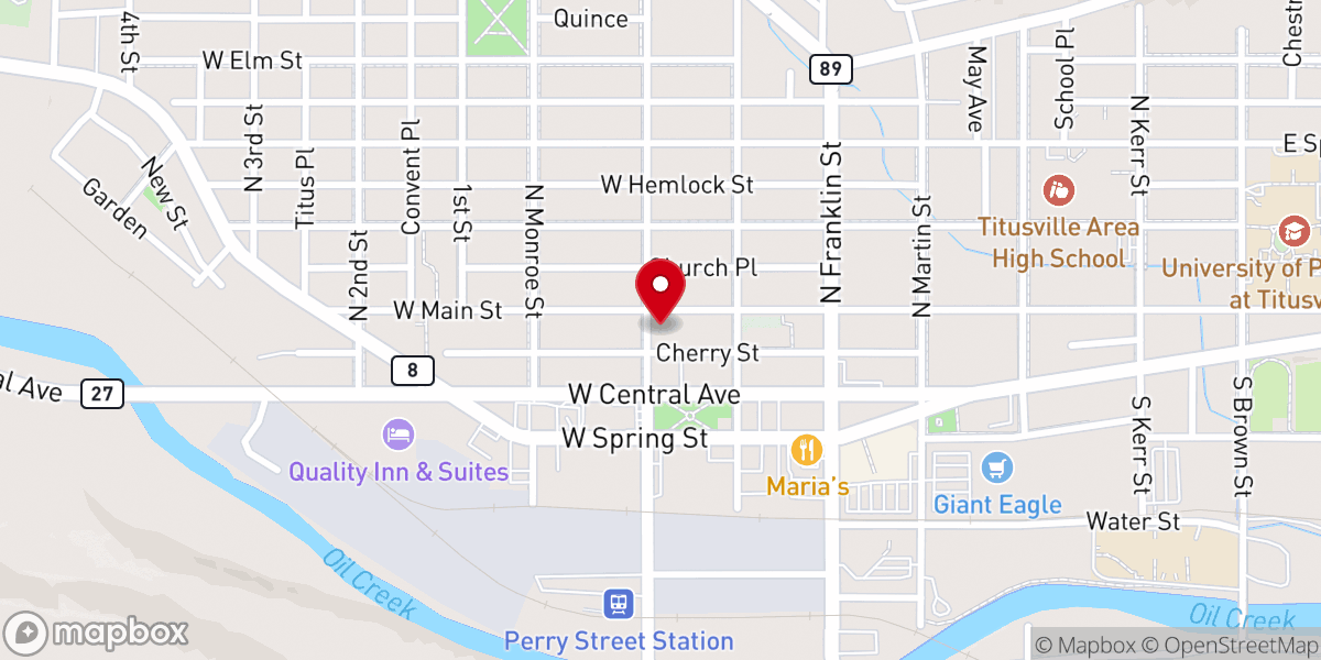 Map showing location of Titusville Church of Christ