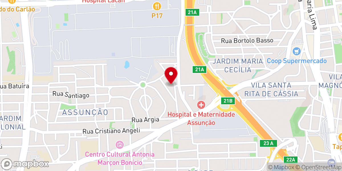Map showing location of Igreja Batista de Vila Euro