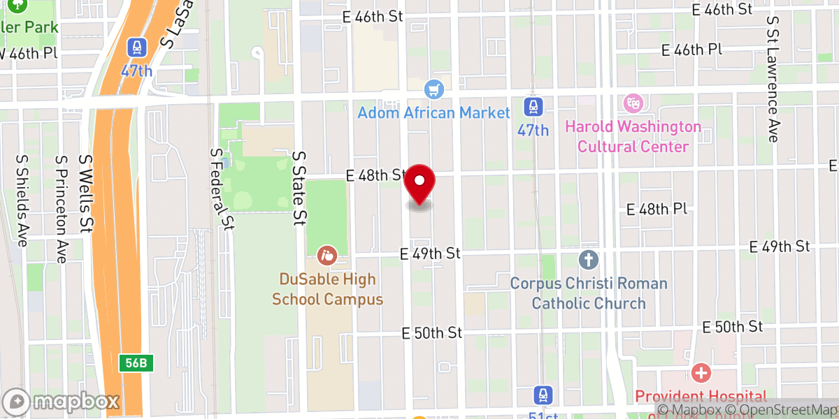 Map showing location of St. John Missionary Baptist Church