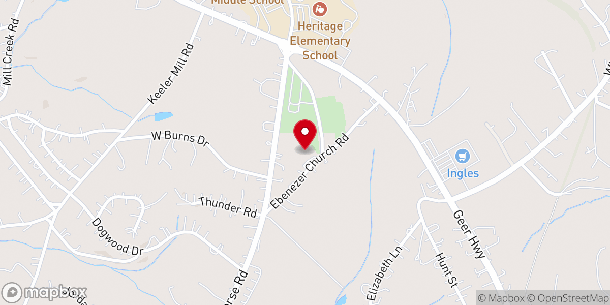 Map showing location of Travelers Rest Community Church