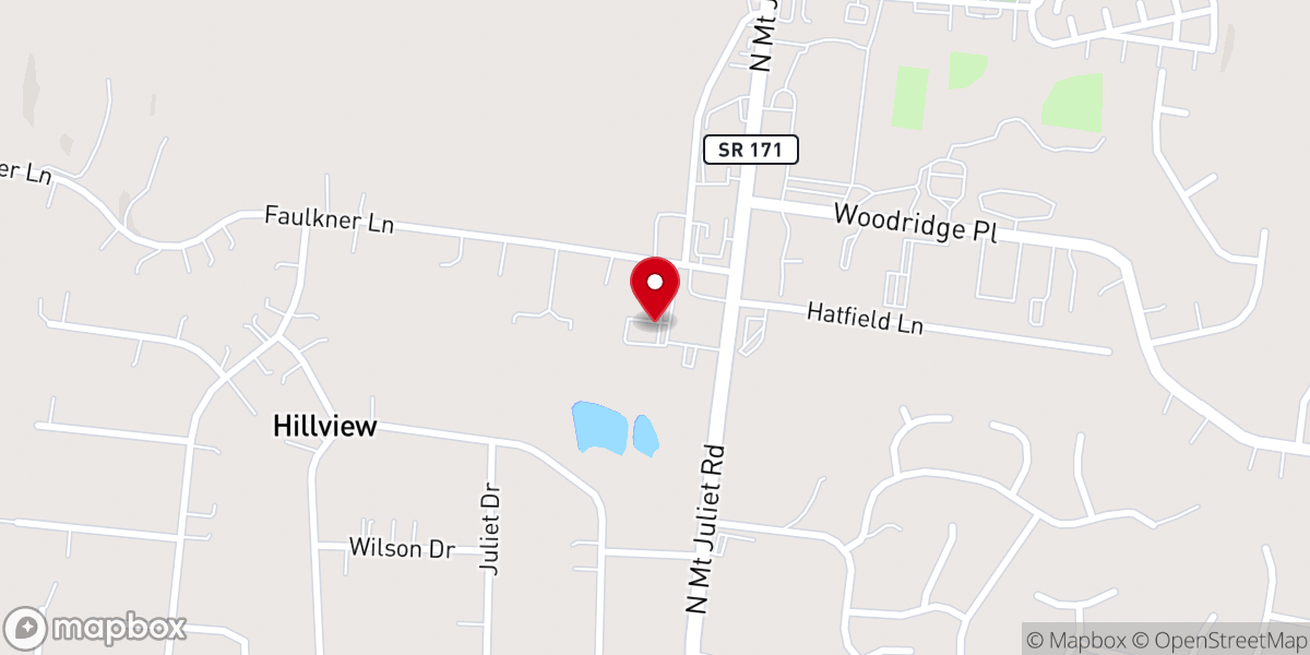 Map showing location of Mt. Juliet Church of the Nazarene