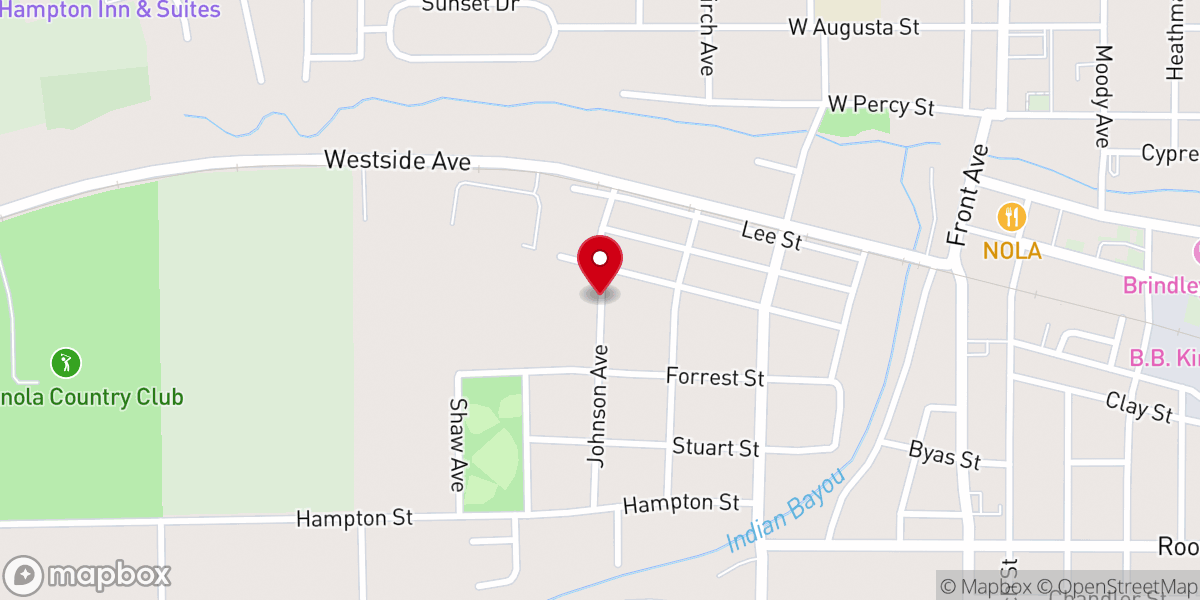 Map showing location of Assembly of God Church