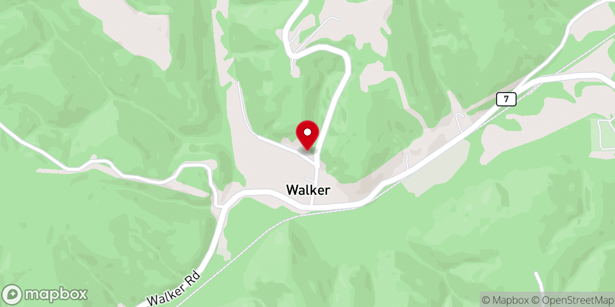 Map showing location of Walker UM Church