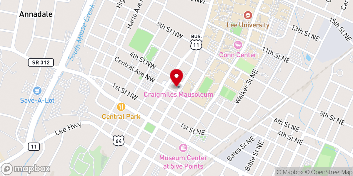 Map showing location of St. Luke's Episcopal Church