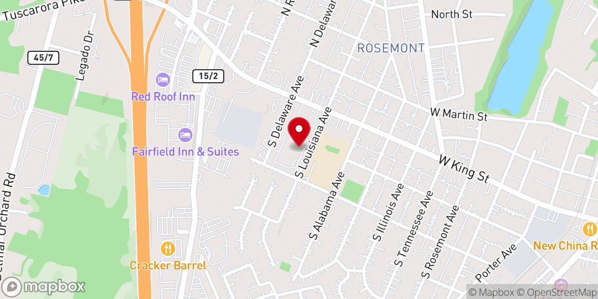 Map showing location of Westview Baptist Church