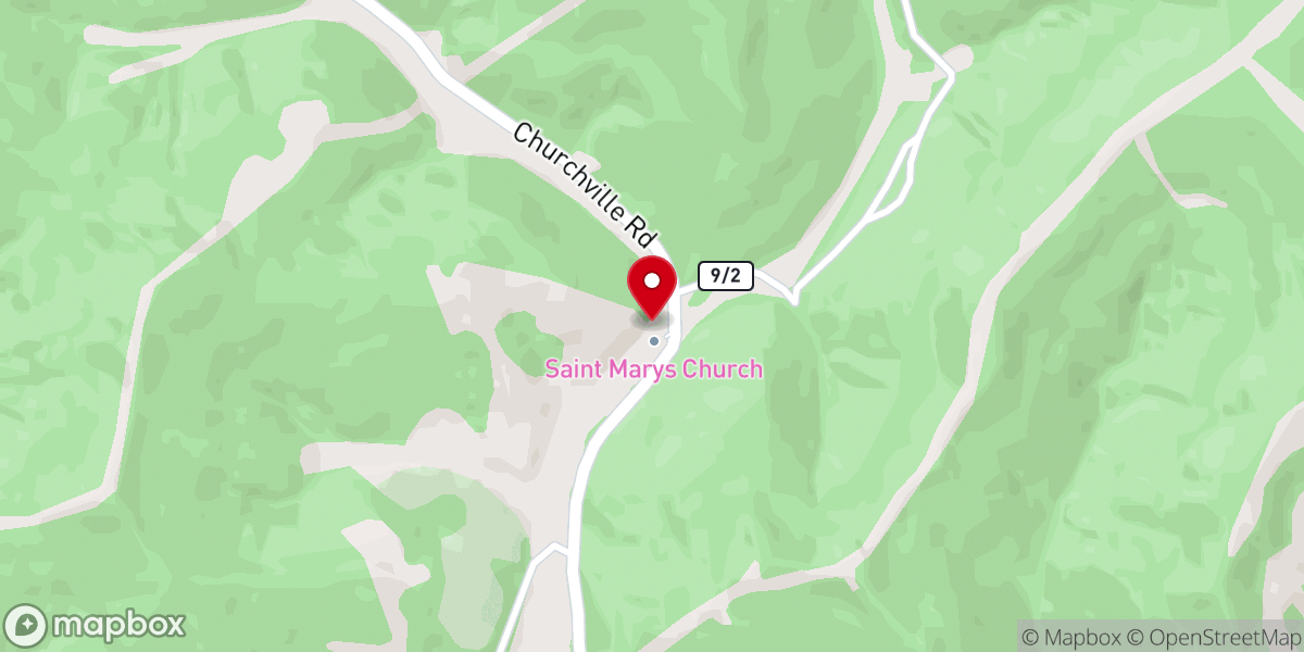 Map showing location of Saint Marys Church