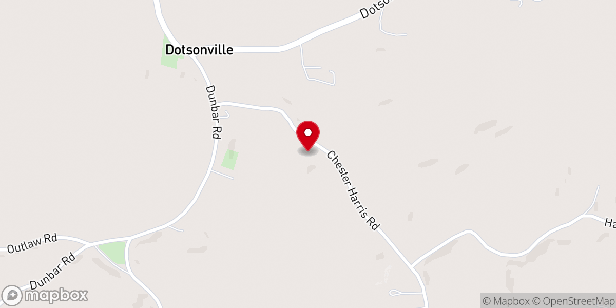Map showing location of Haynes Chapel Baptist Church