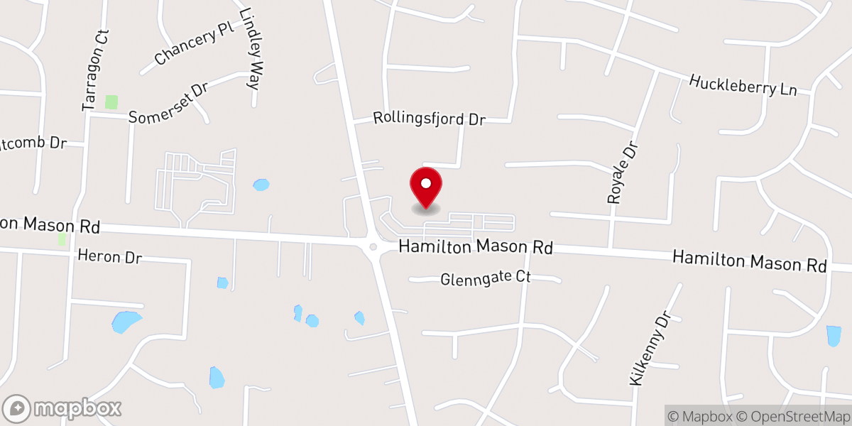 Map showing location of Center Pointe Christian Church
