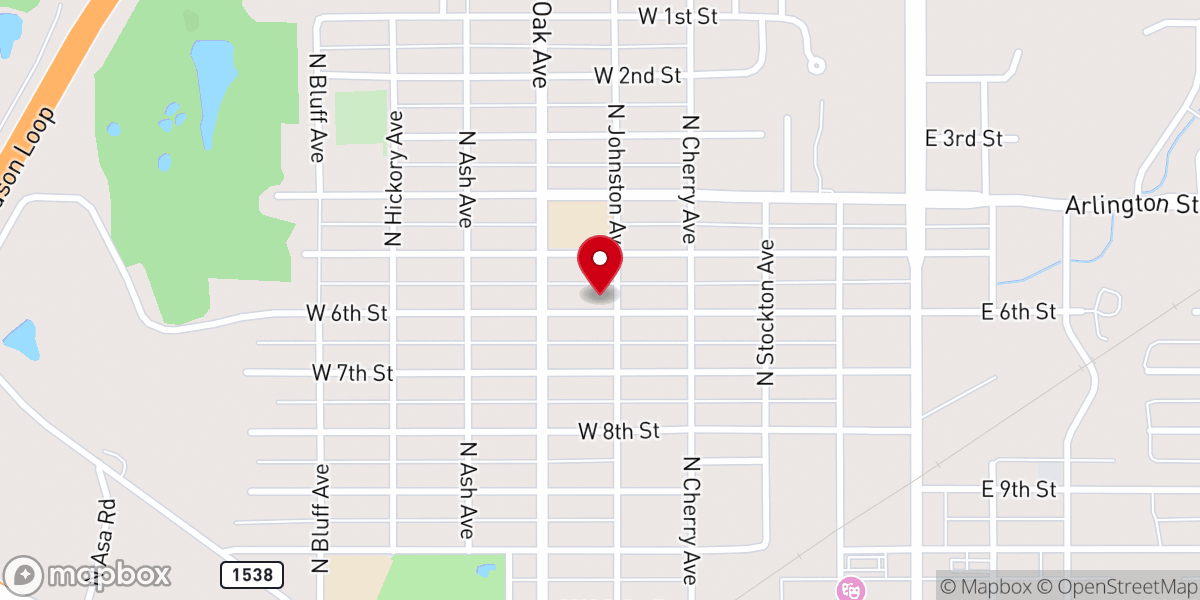 Map showing location of Asbury United Methodist Church - Food Distribution Center