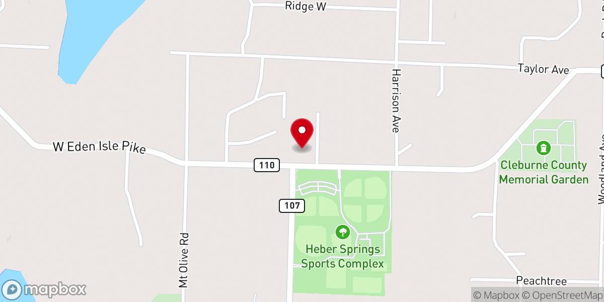 Map showing location of Hope Lutheran Church