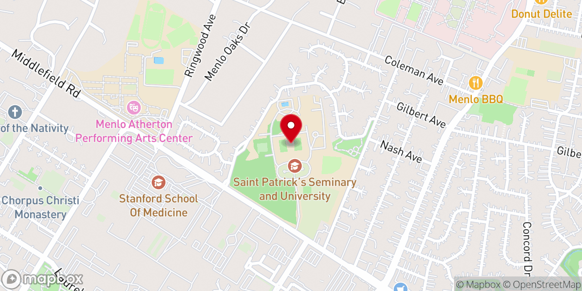 Map showing location of St. Patrick's Seminary & University