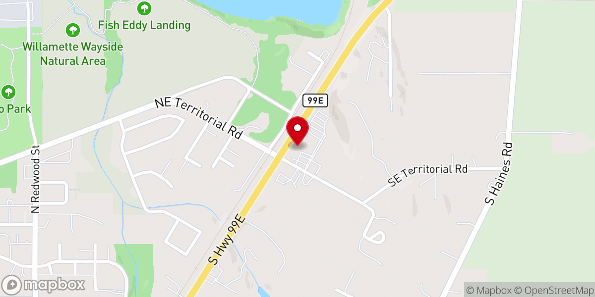 Map showing location of Canby Foursquare Church