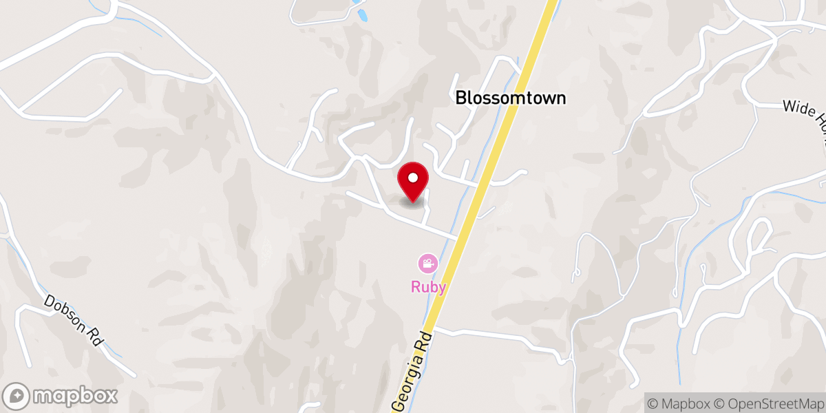 Map showing location of Longview Baptist Church
