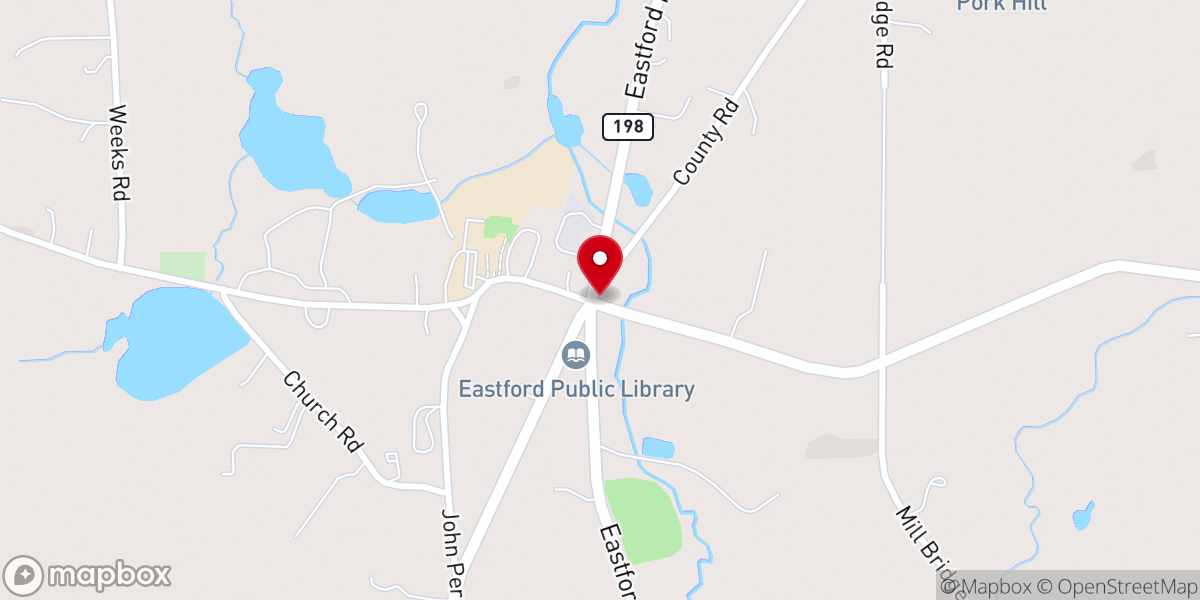 Map showing location of Eastford