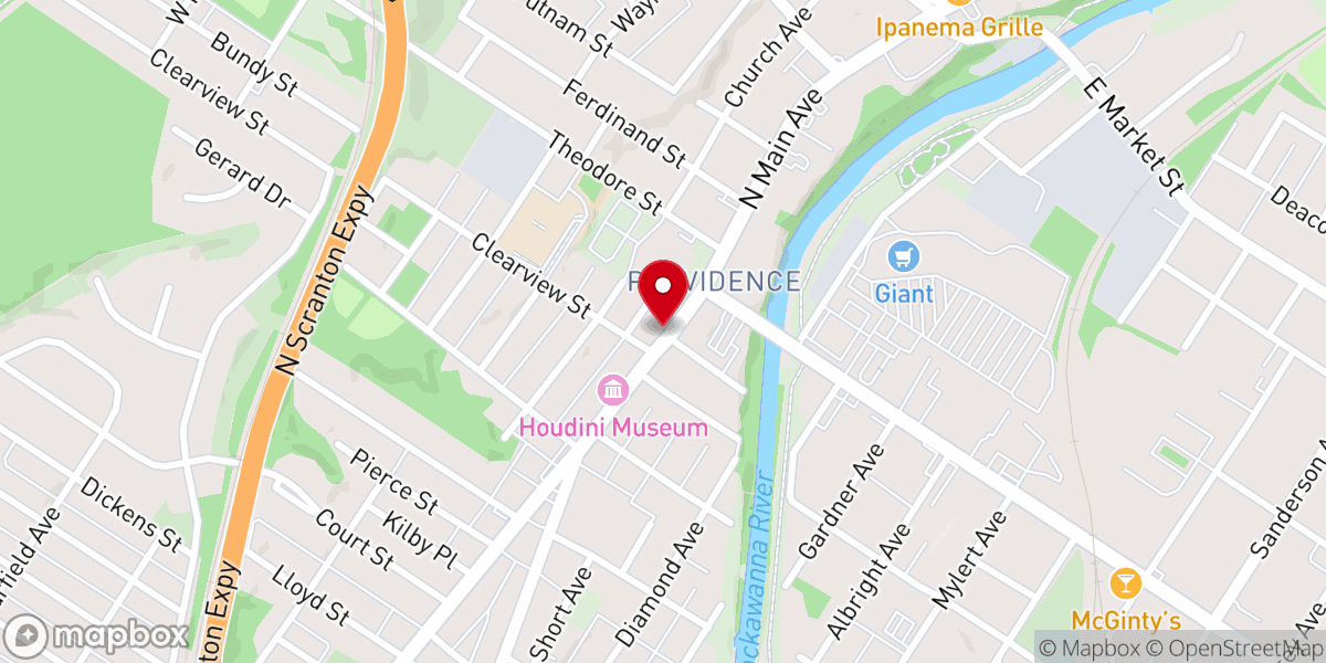 Map showing location of Iglesia Pentecostal