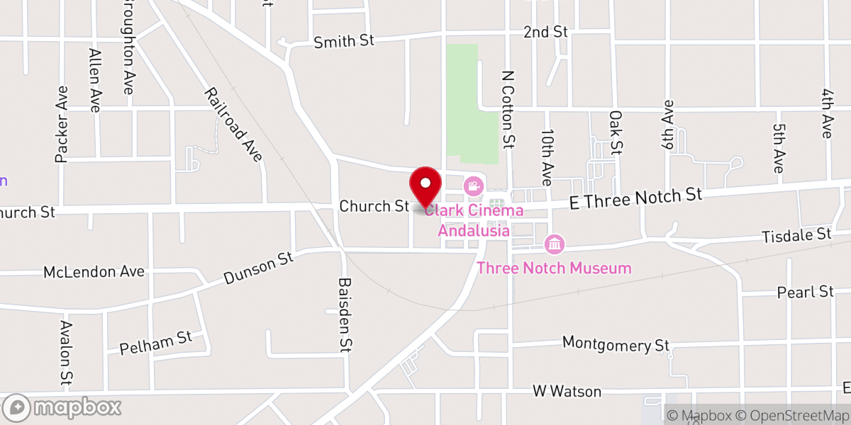 Map showing location of Andalusia Health & Fitness